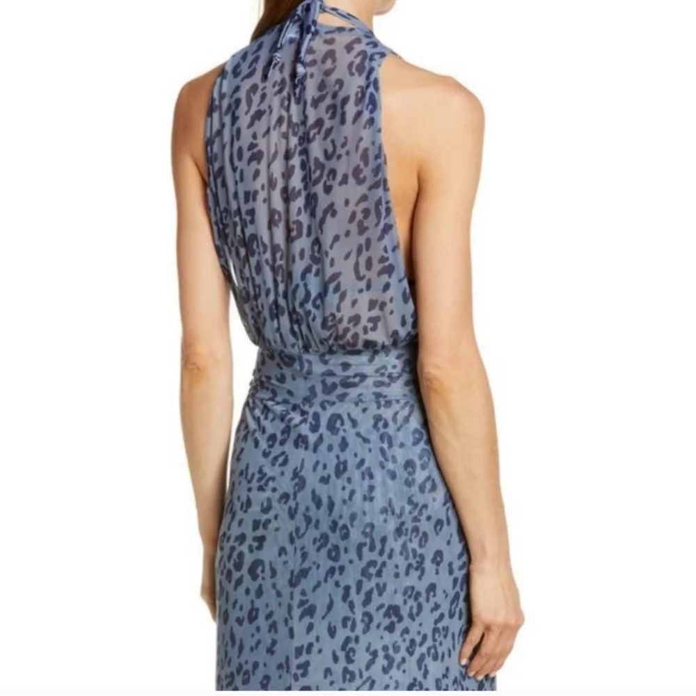 Blue Halter Neck Sleeveless Swim Coverup - Picture 8 of 11